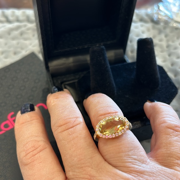 LaFonn Rare Horizontal Oval Lemon Quartz Ring-sz 7 Boutique - Picture 2 of 11